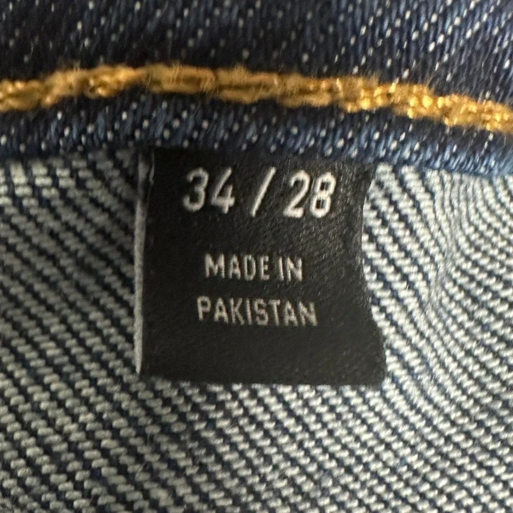 Bonobos Jeans Mens 34X28 Blue Athletic Fit Tapered Leg Distressed Stretch Denim